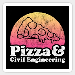 Pizza Lover Pizza and Civil Engineering Sticker